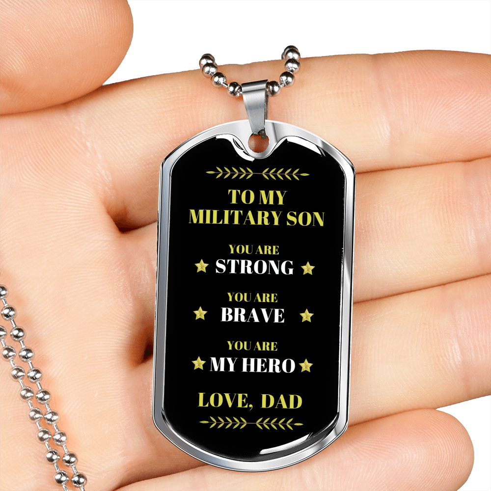 Dog Tag Military Son My Hero From Dad