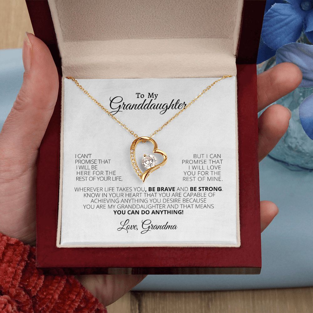 Forever Love Necklace Granddaughter Love Grandma You Can Do Anything