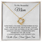Love Knot Necklace| To Mom | From Son | Hard to Find the Words