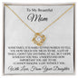Love Knot Necklace | To Beautiful Mom| Love Daughter| Hard to Find the Words