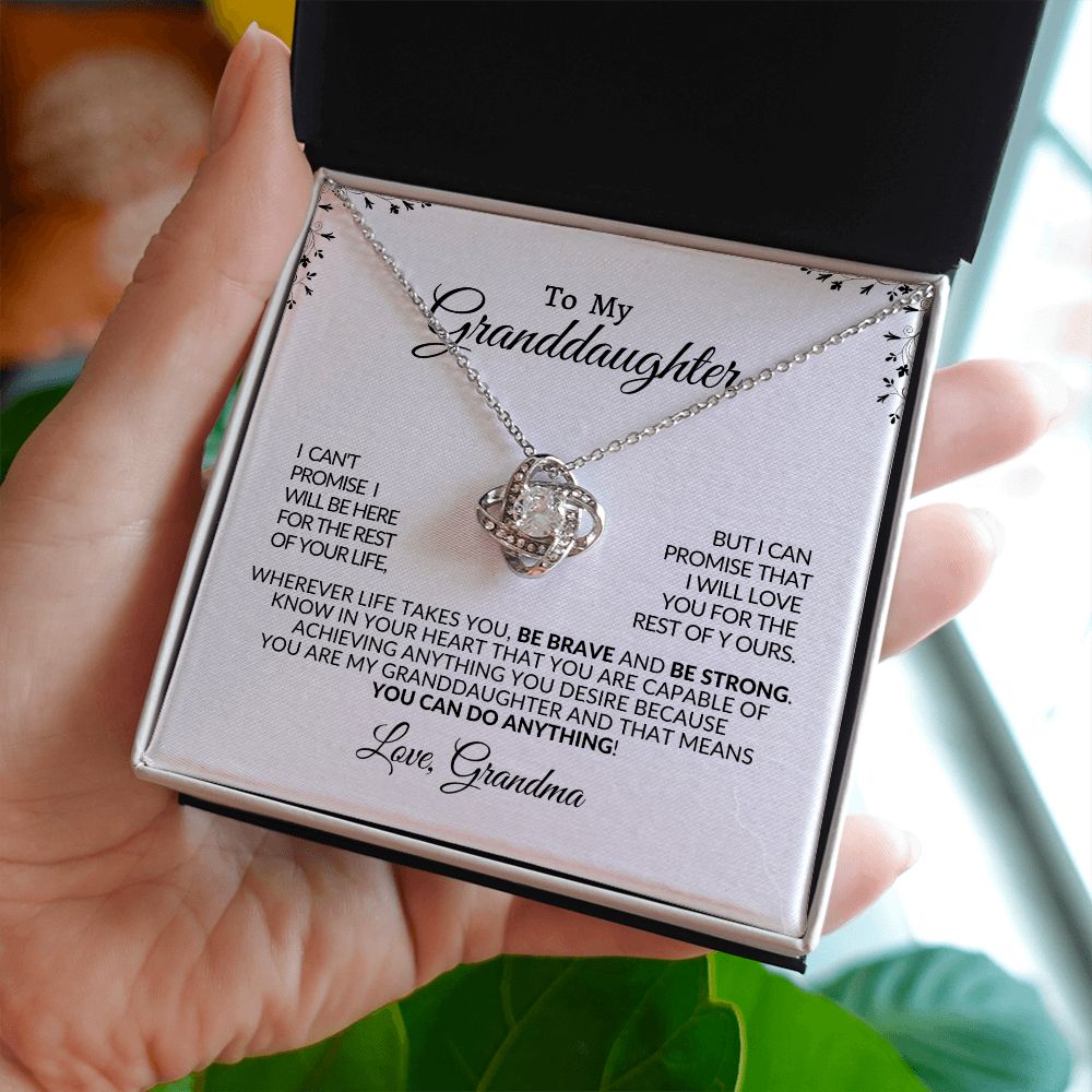 Love Knot Necklace Granddaughter From Grandma Be Brave, Be Strong