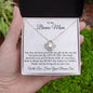 Love Knot Necklace | Bonus Mom | From Bonus Son Thank you for Loving Me as Your Own