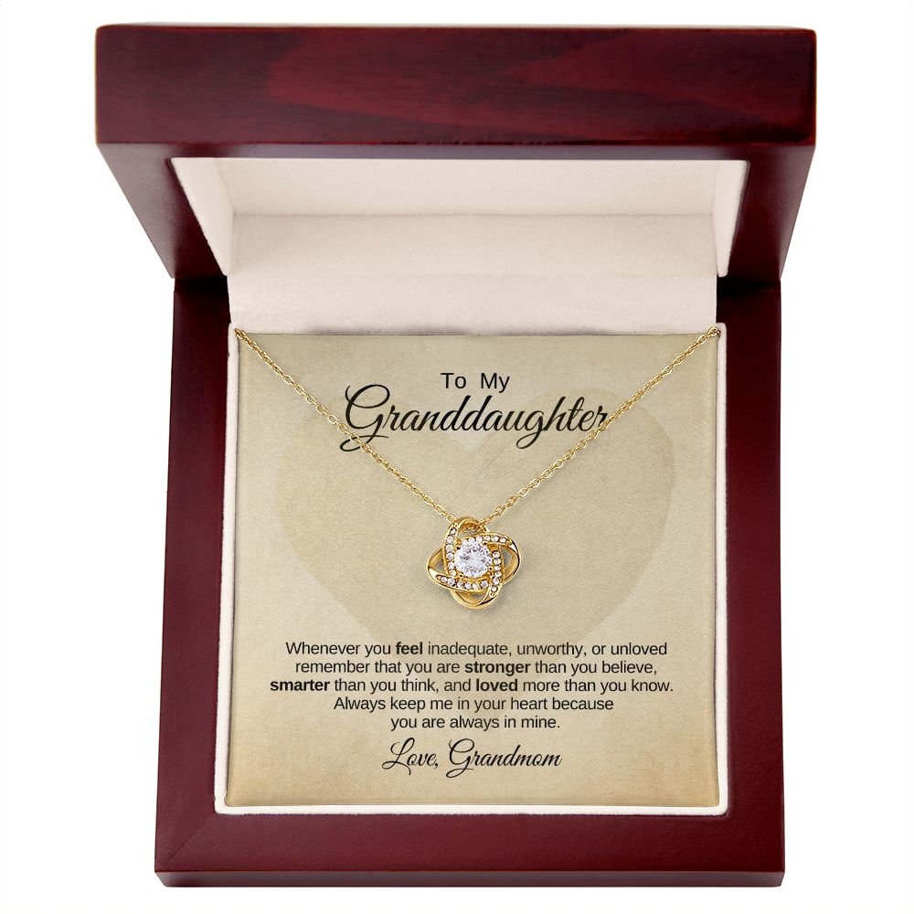 Love Knot Necklace To Granddaughter Love Grandmom