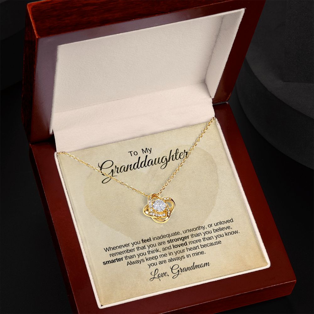 Love Knot Necklace To Granddaughter Love Grandmom