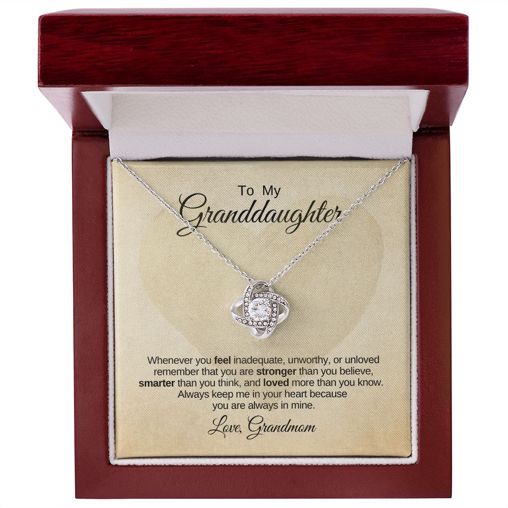 Love Knot Necklace To Granddaughter Love Grandmom