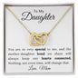 Interlocking Hearts Necklace White Background (Yellow and White Gold)