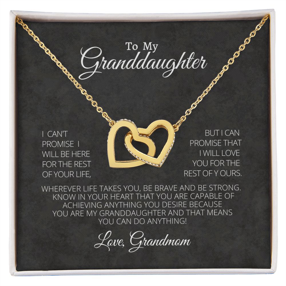 Interlocking Heart Necklace-Granddaughter You can do anything. Love Grandmom