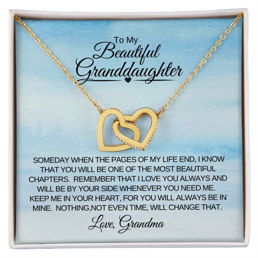 Interlocking Heart Necklace Granddaughter Love Grandma Pages of My Life