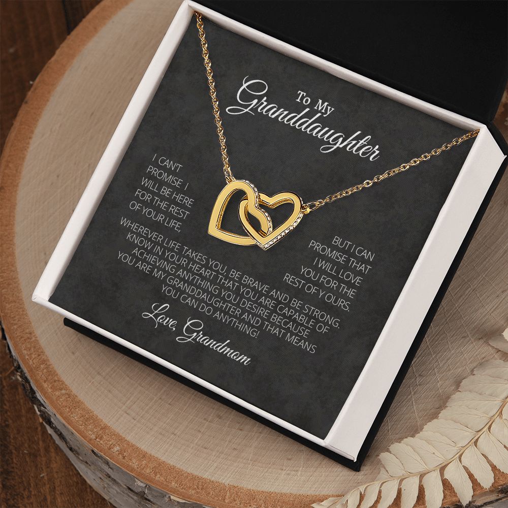 Interlocking Heart Necklace-Granddaughter You can do anything. Love Grandmom
