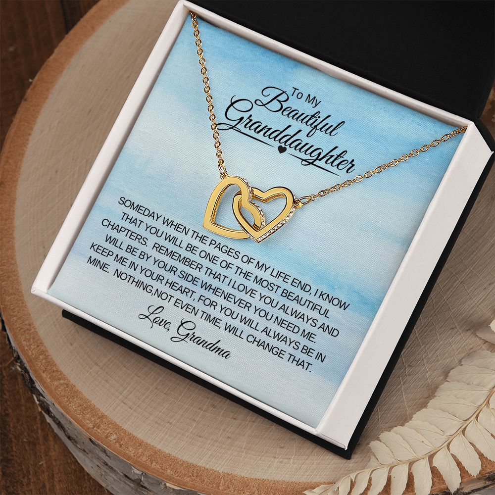 Interlocking Heart Necklace Granddaughter Love Grandma Pages of My Life