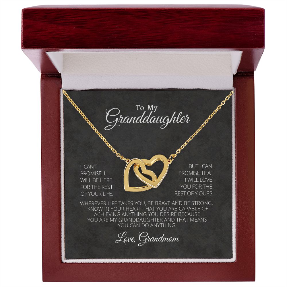 Interlocking Heart Necklace-Granddaughter You can do anything. Love Grandmom