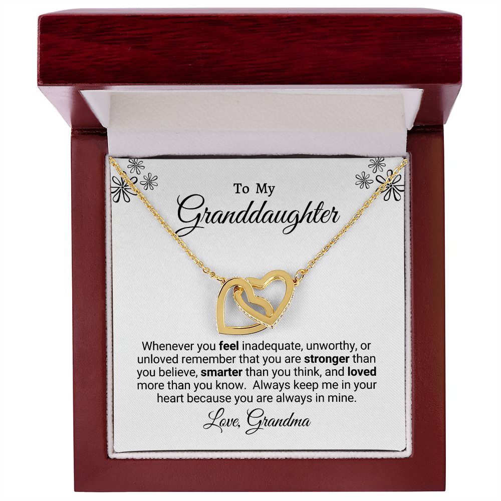 Interlocking Heart Necklace Granddaughter Love Grandma "In My Heart"