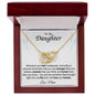 Interlocking Heart Necklace on White Background (Yellow and White Gold Variant)