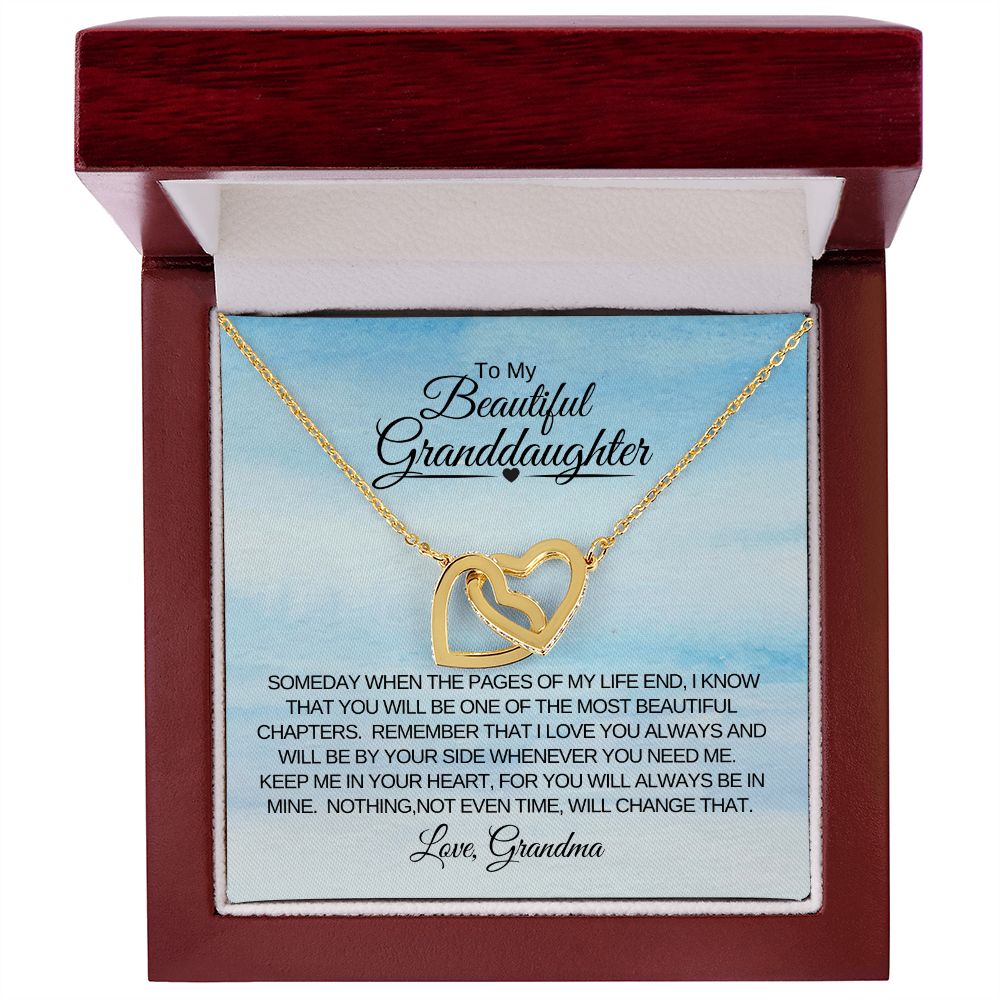 Interlocking Heart Necklace Granddaughter Love Grandma Pages of My Life