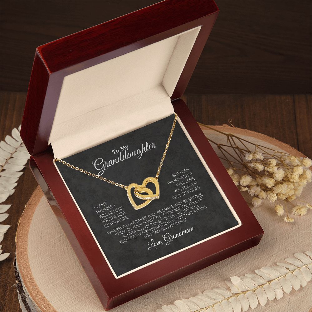 Interlocking Heart Necklace-Granddaughter You can do anything. Love Grandmom