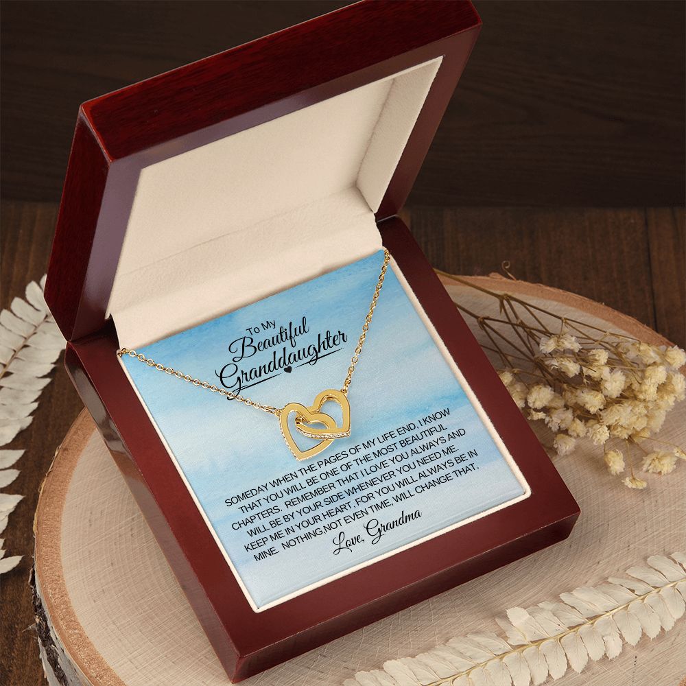 Interlocking Heart Necklace Granddaughter Love Grandma Pages of My Life