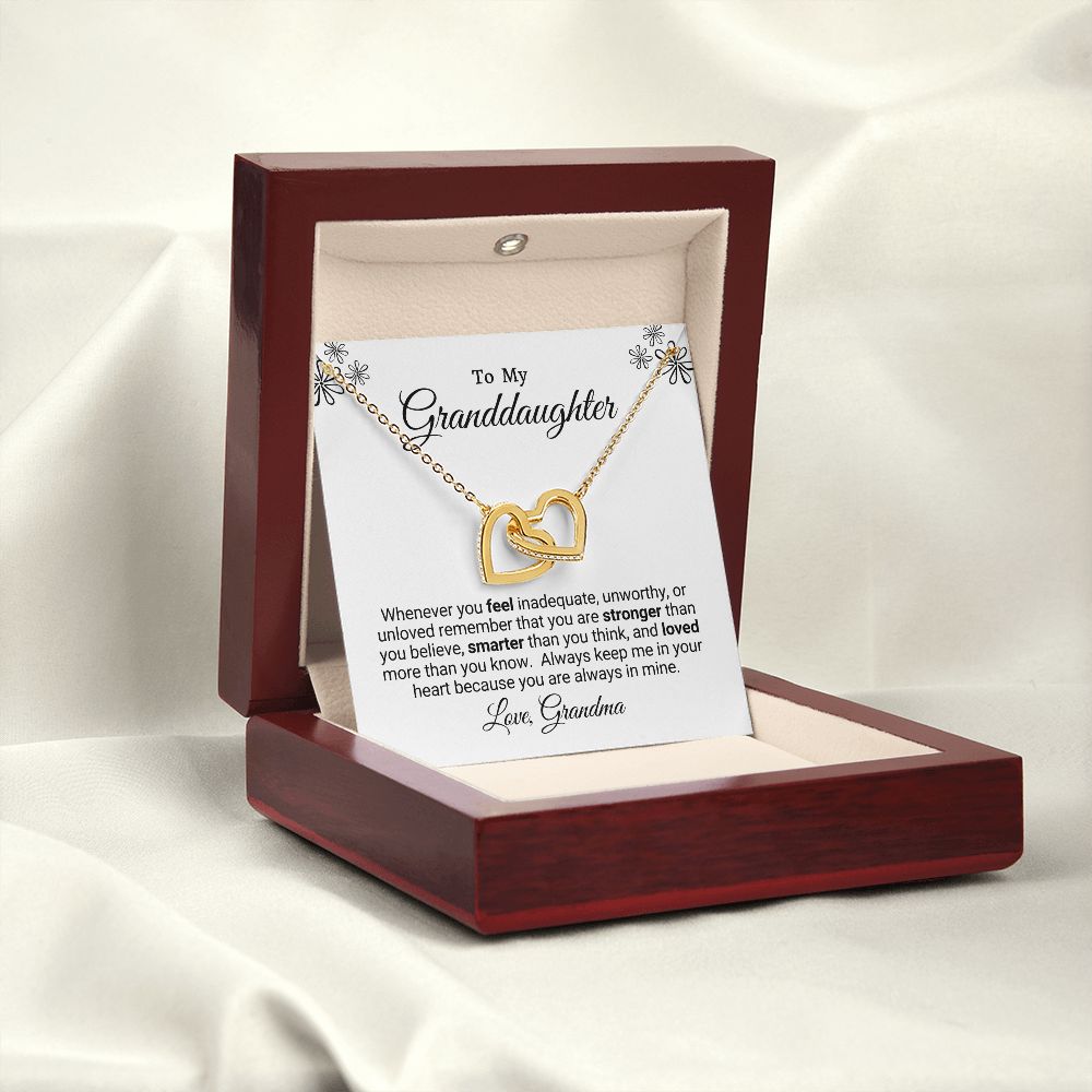 Interlocking Heart Necklace Granddaughter Love Grandma "In My Heart"