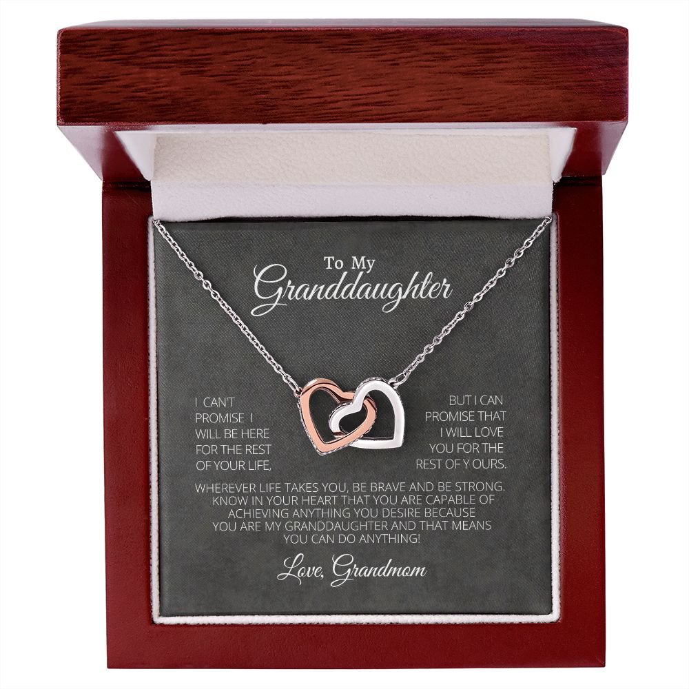 Interlocking Heart Necklace-Granddaughter You can do anything. Love Grandmom