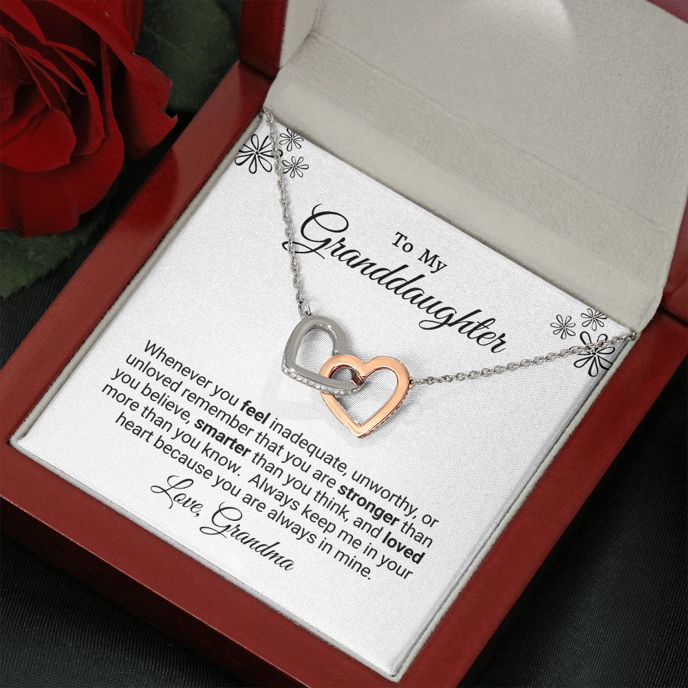 Interlocking Heart Necklace Granddaughter Love Grandma "In My Heart"