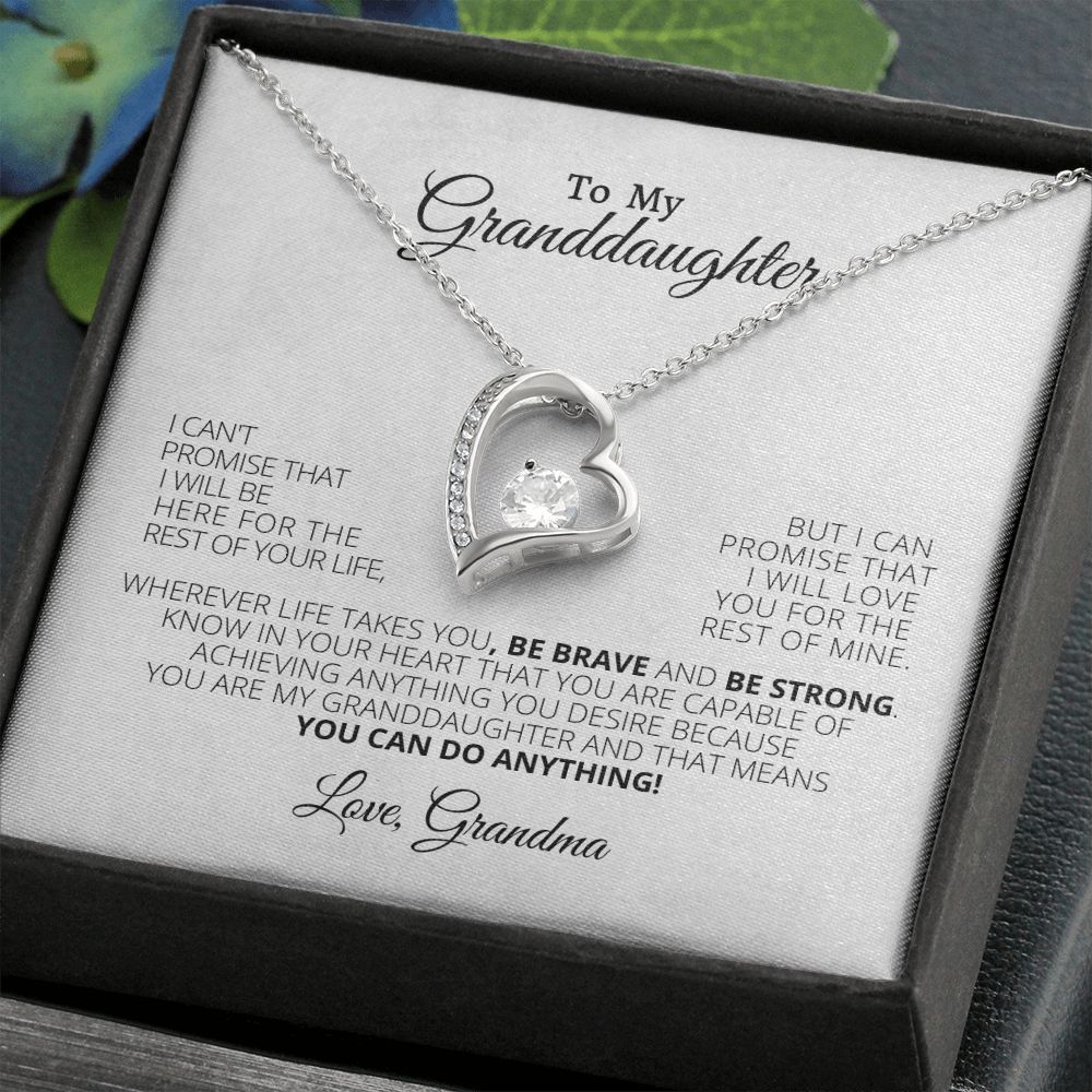 Forever Love Necklace Granddaughter Love Grandma You Can Do Anything