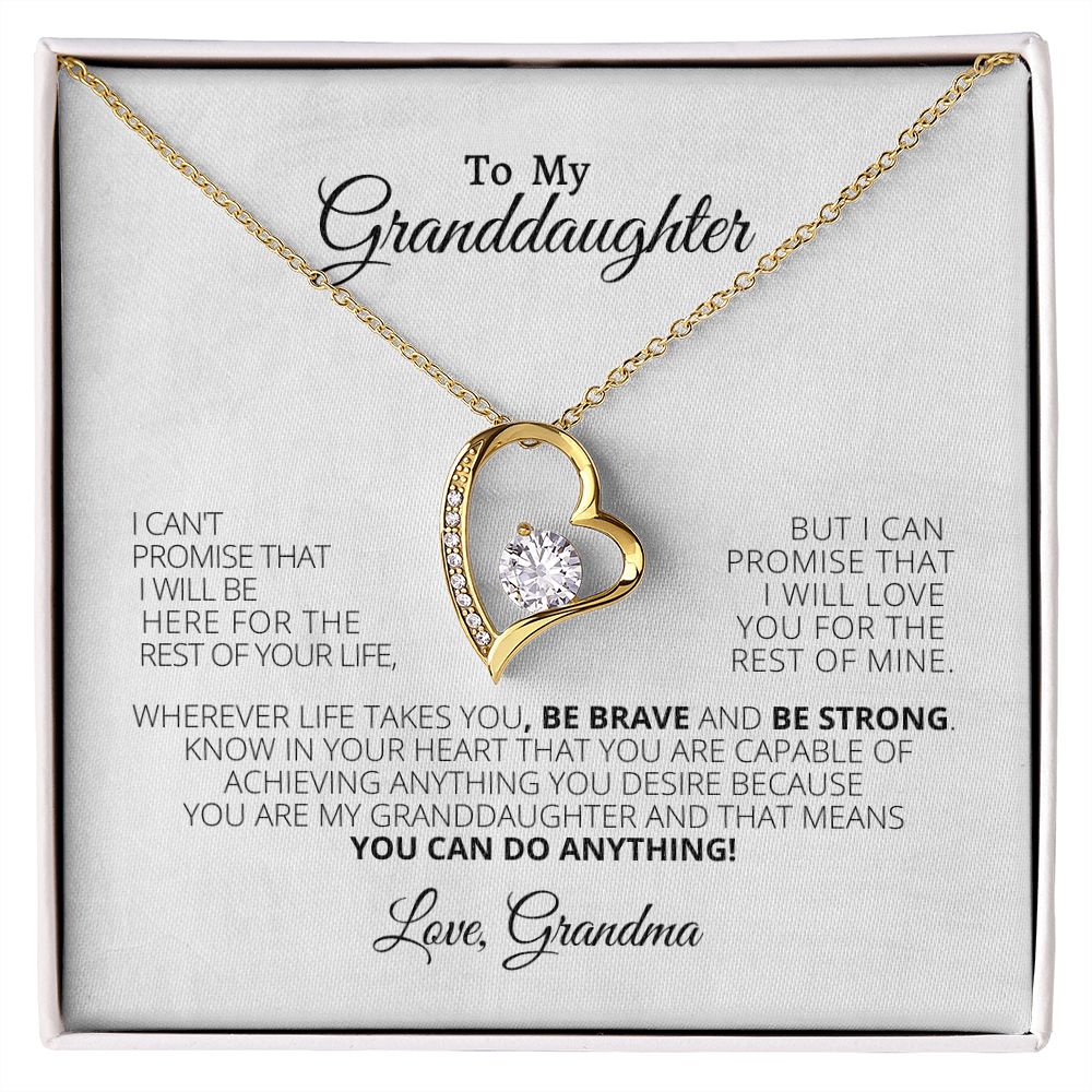 Forever Love Necklace Granddaughter Love Grandma You Can Do Anything