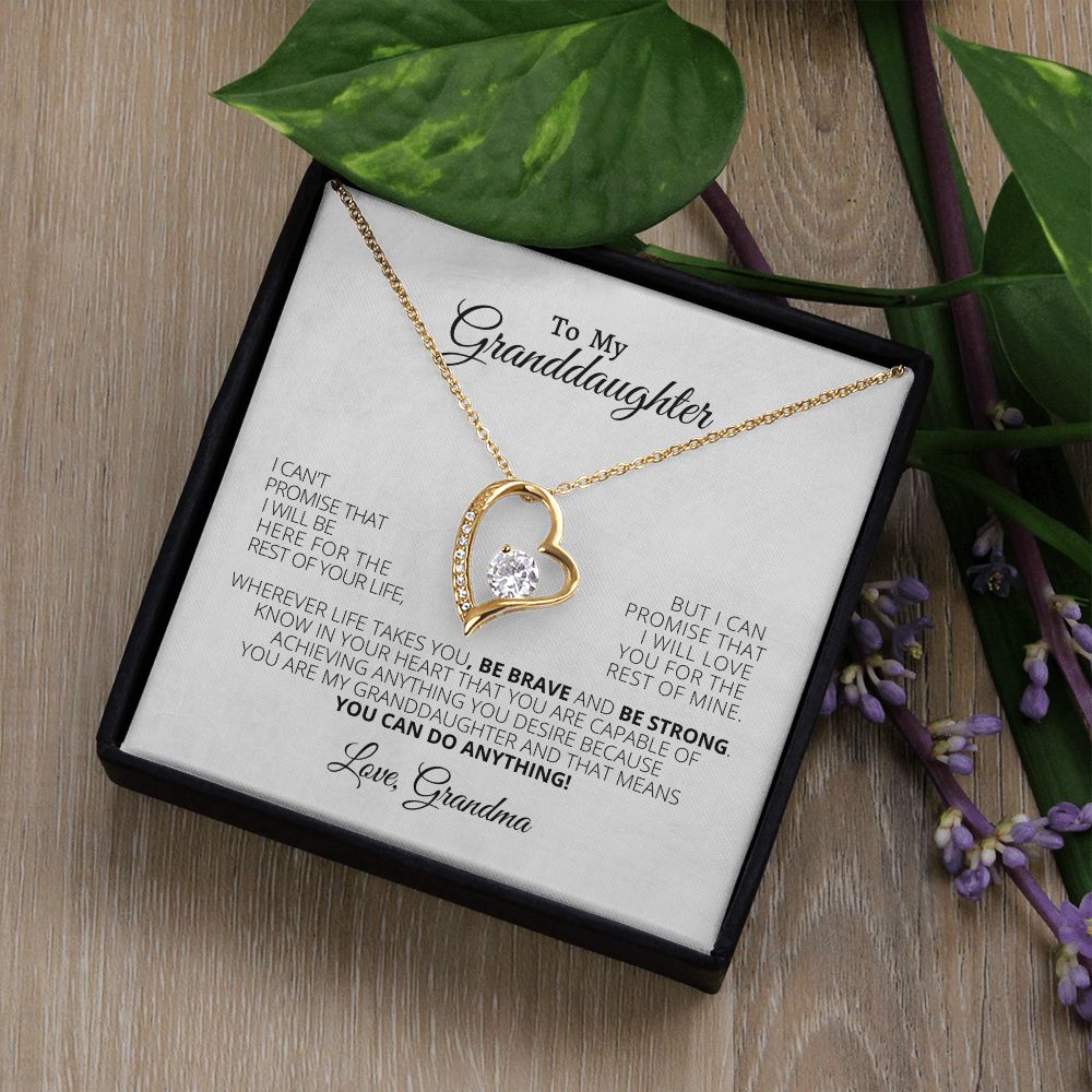 Forever Love Necklace Granddaughter Love Grandma You Can Do Anything