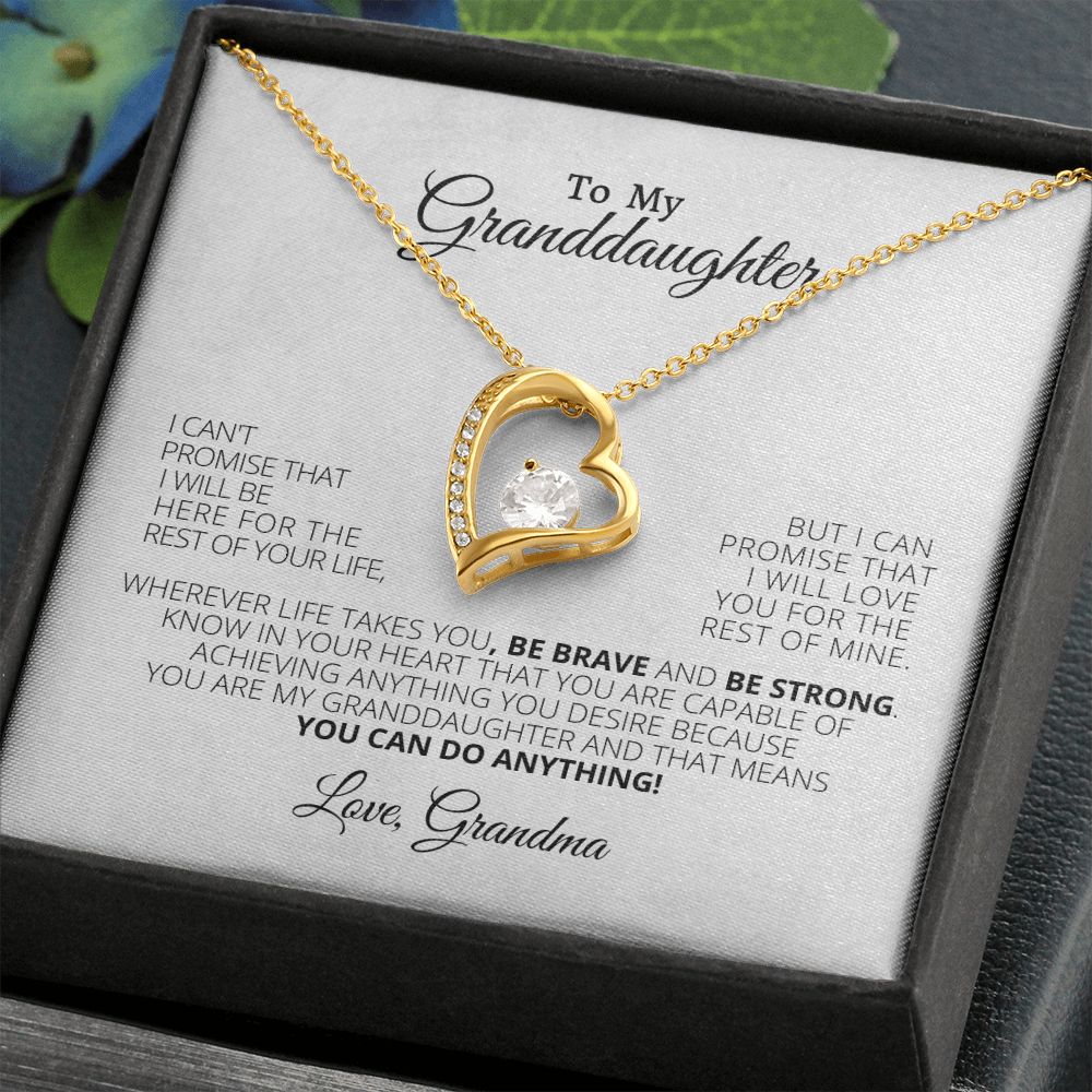 Forever Love Necklace Granddaughter Love Grandma You Can Do Anything
