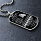 To My Son, "This Old Lioness will Always Have Your back" Dog Tag Necklace