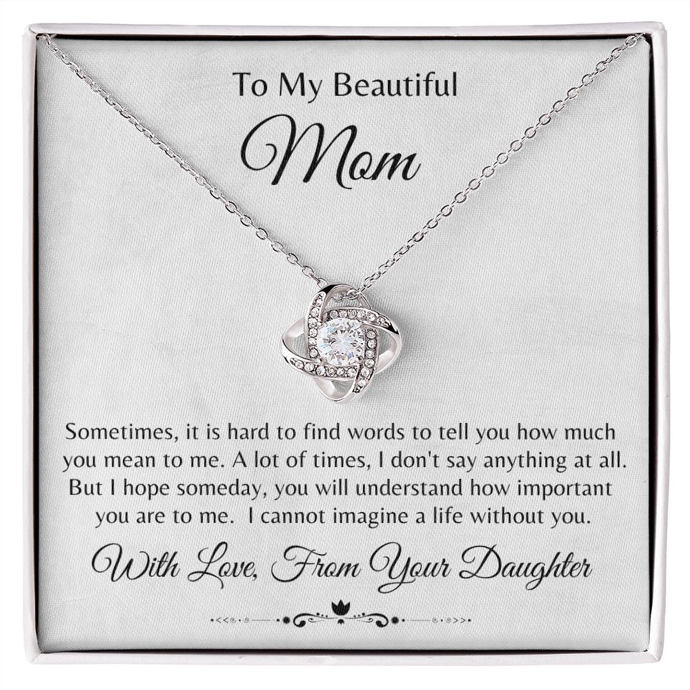 To Mom Love Knot Necklace (From Daughter)