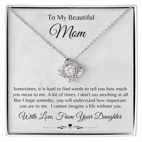 To Mom Love Knot Necklace (From Daughter)