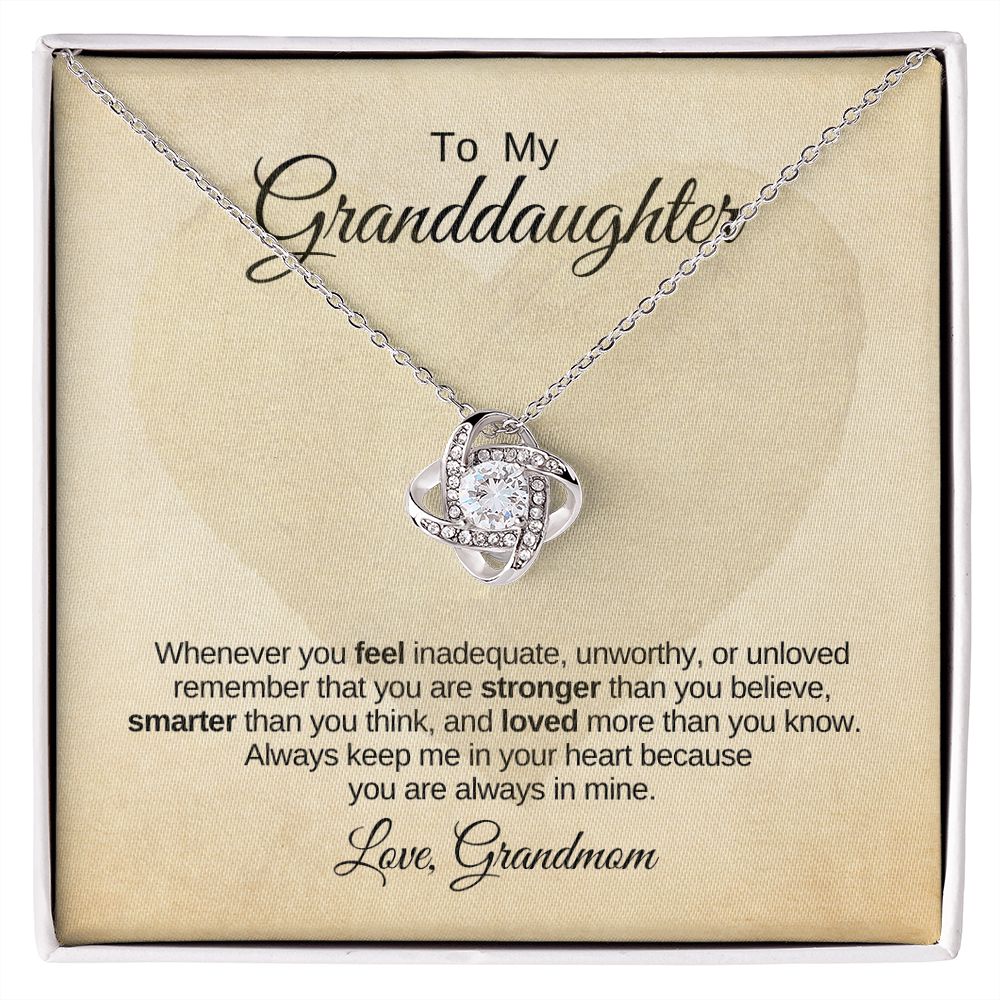 Love Knot Necklace To Granddaughter Love Grandmom