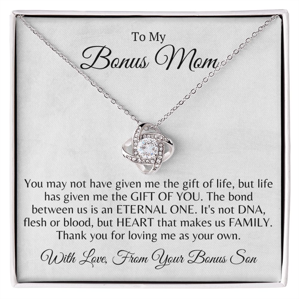 Love Knot Necklace | Bonus Mom | From Bonus Son Thank you for Loving Me as Your Own