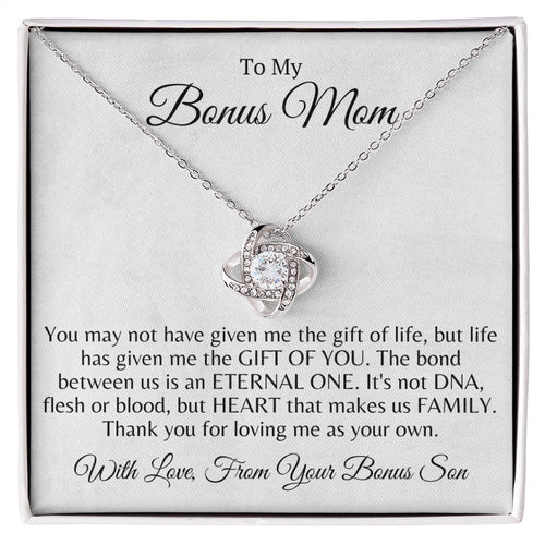 Love Knot Necklace | Bonus Mom | From Bonus Son Thank you for Loving Me as Your Own