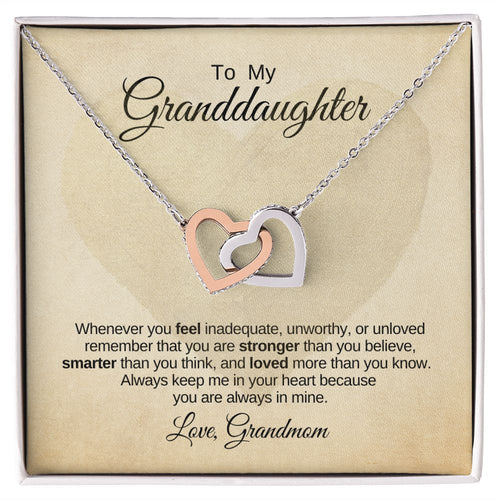 Interlocking Heart Necklace, Love Grandmom