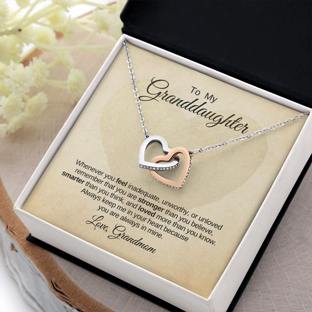 Interlocking Heart Necklace, Love Grandmom