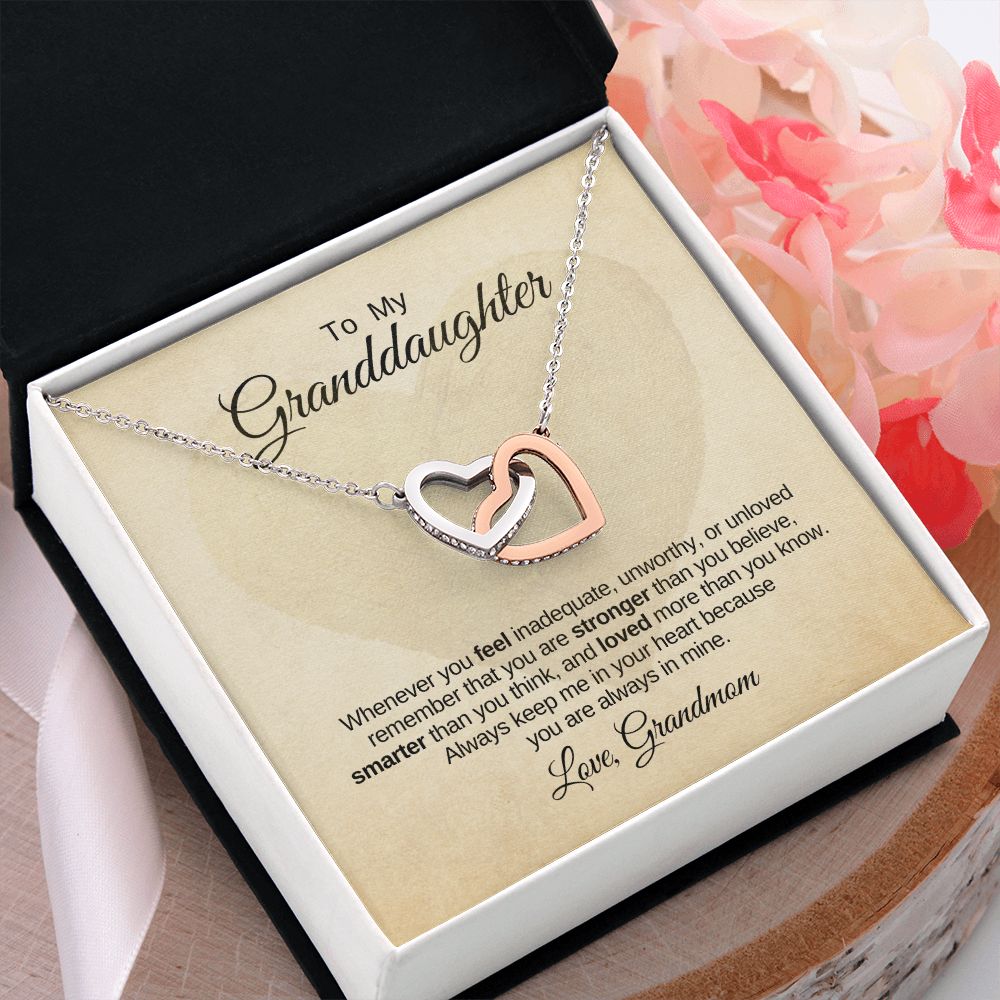 Interlocking Heart Necklace, Love Grandmom