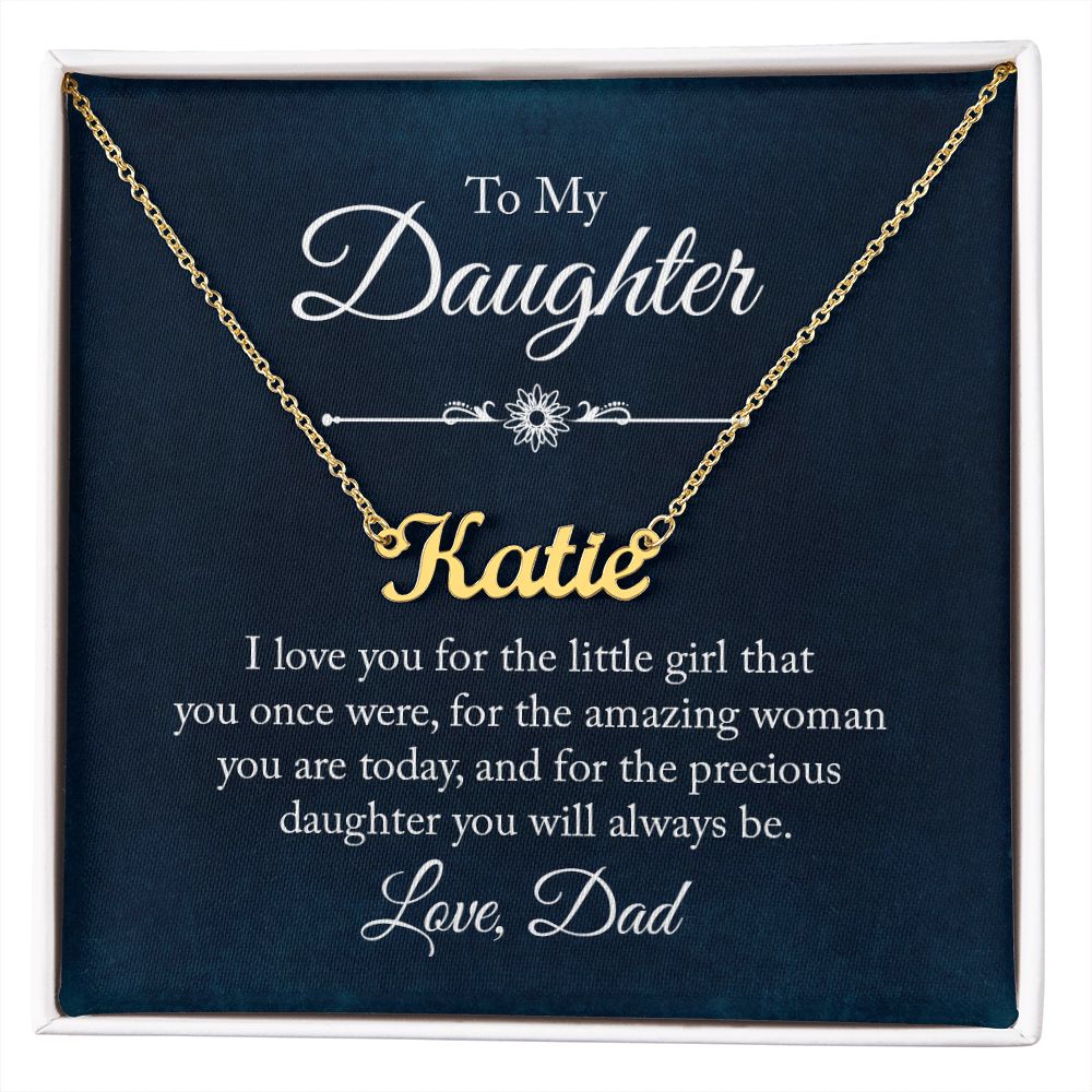 Custom Name Necklace- From Dad to Daughter