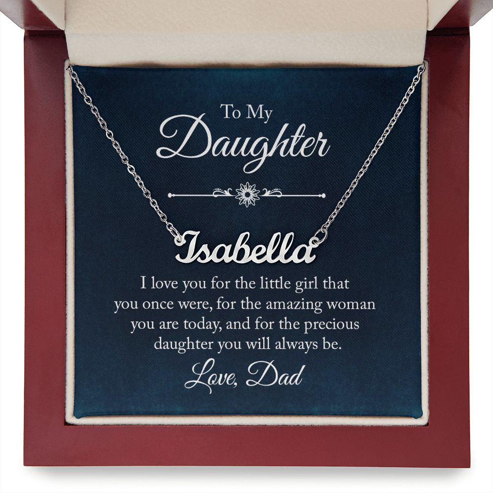 Custom Name Necklace- From Dad to Daughter