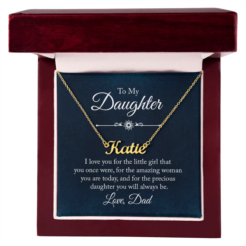 Custom Name Necklace- From Dad to Daughter