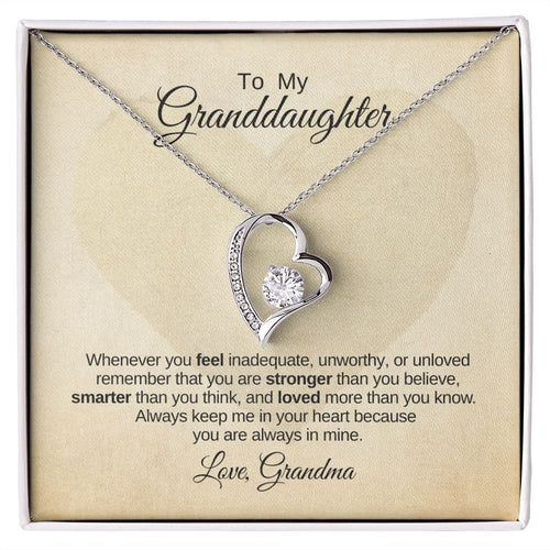 Forever Love Necklace Granddaughter Love Grandma In My Heart Forever