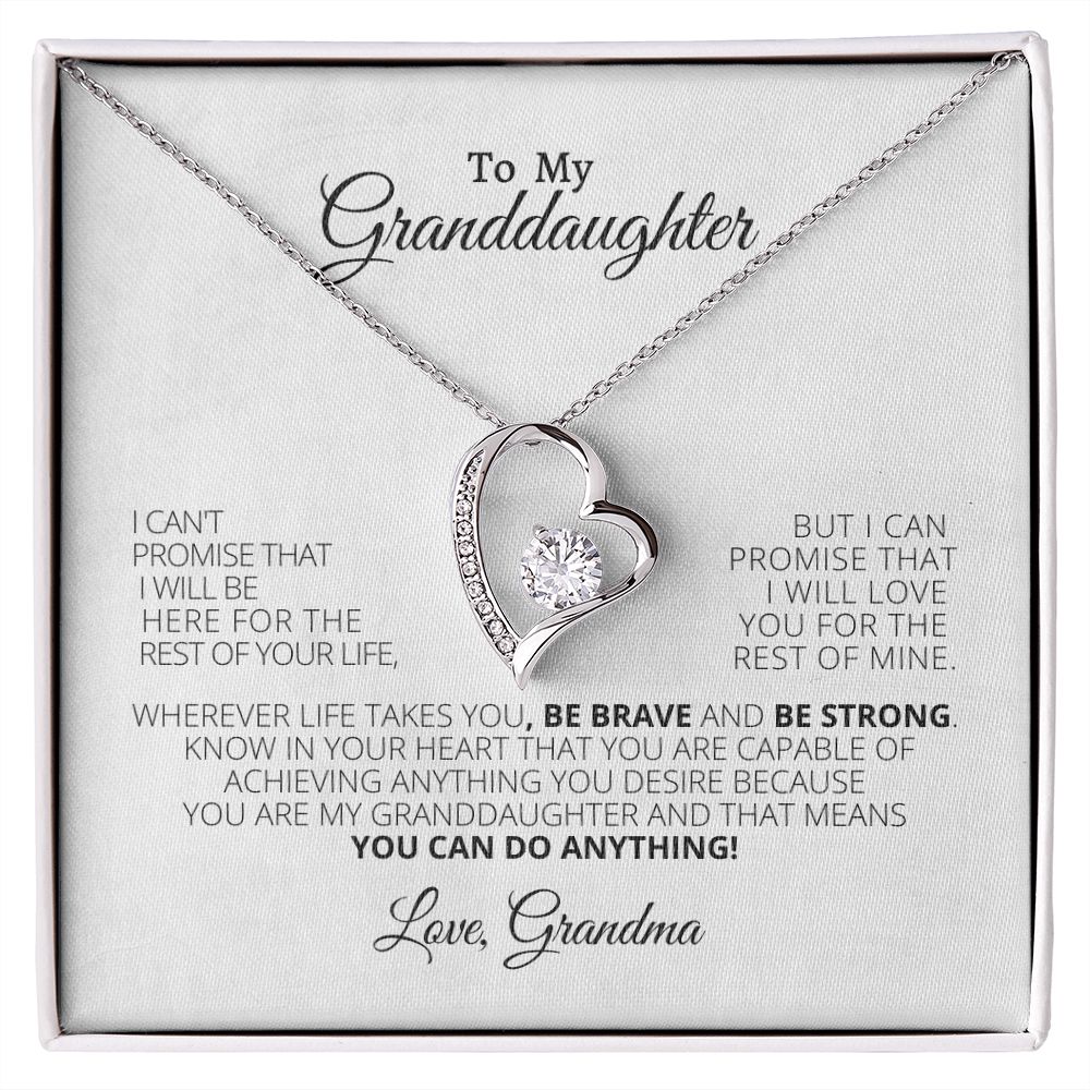 Forever Love Necklace Granddaughter Love Grandma You Can Do Anything